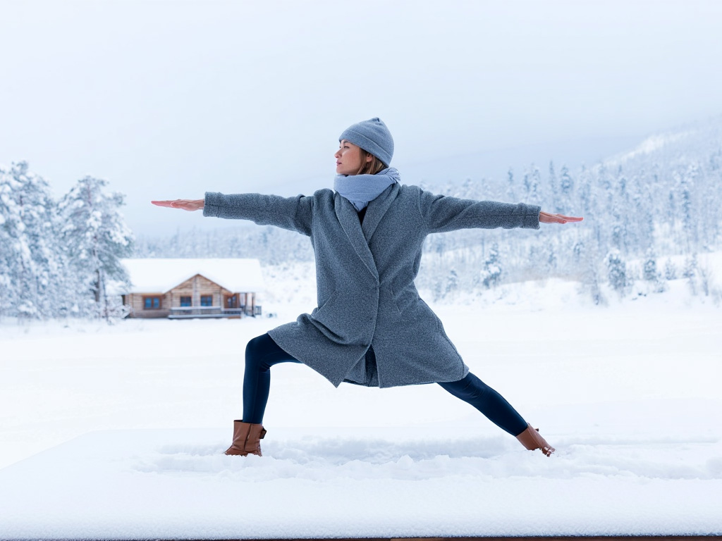 Snötäckt landskap för vinterretreat